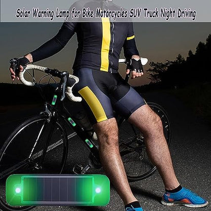2Pack Solar Warning Lamp,WONFAST Waterproof Mini LED Solar Car Flashing Alarm Safety Lamp Bar Emergency Security Strobe Light for Bike Motorcycles SUV Truck Vehicle Night Driving (Green) - color: Green