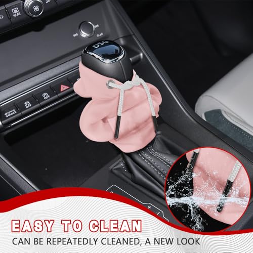 Gear Shift Hoodie, Shifter Hoodie, Funny Car Gear Shift Protector Cover, Automotive Interior Cute Gadgets Fashionable Mini Sweater Shifter Stick Knob Cover Universal for Most Vehicles (Pink) - color: Pink