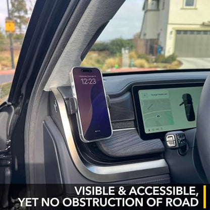 TWRAPS Dashboard Phone Charger for Rivian R1S & R1T, Compatible with MagSafe Cases & iPhone 17 Pro & Max, 25W Charging Puck Dash Mount Holder Anchors to AC Vents, R1 2021-2026 SUV & Truck Accessories - size: 25W Charger
