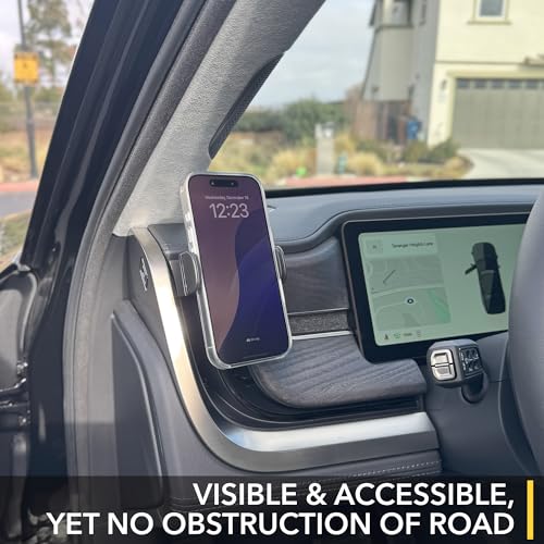 TWRAPS Dashboard Phone Holder for Rivian R1S & R1T, Compatible with iPhone and Android Cases, No Glue or Screws Anchors on Dash AC Vents, R1 2021-2026 SUV & Truck Accessories (Magnetic Mount) - size: Magnetic Mount
