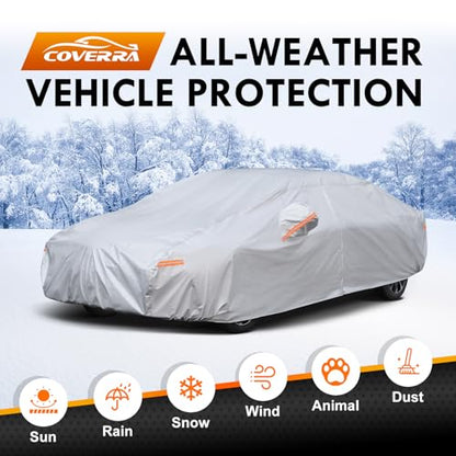 All-Weather Kia K4 Forte K3 Car Cover Waterproof All Weather, Heavy Duty Car Tarp Custom Fit for 2009-2026 Kia K4, Forte, K3, Cerato, LX, LXS, S, EX, GT-Line, FE, GT, Premium, SX - size: Kia K3/Forte/K4