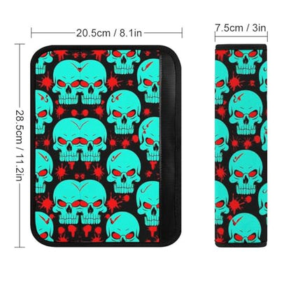 Women's Car Belt Covers, Halloween Cool Red Blood Zombie Skull Fashion Cushion Pad Car Shoulder Strap Harness Pad - color: Color847