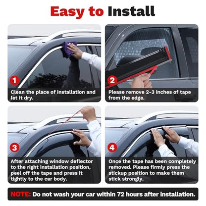 Canvcle Civic Rain Guards - Window Visors for Honda Civic Sedan 2016-2021, Outside-Mount Tape-On Side Window Wind Deflectors for Civic Accessories, Vent Visors Shades Rainproof 4PCS - size: Honda Civic 2016-2021