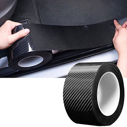 Automotive Car Door Edge Entry Guards Door Sill Protector Strip 5D Carbon Fiber Vinyl Wrap Film Paint Threshold Scuff Plate Protectors Anti-Collision for Most Vehicles (Black, 2in*33FT) - size: 2in*33FT