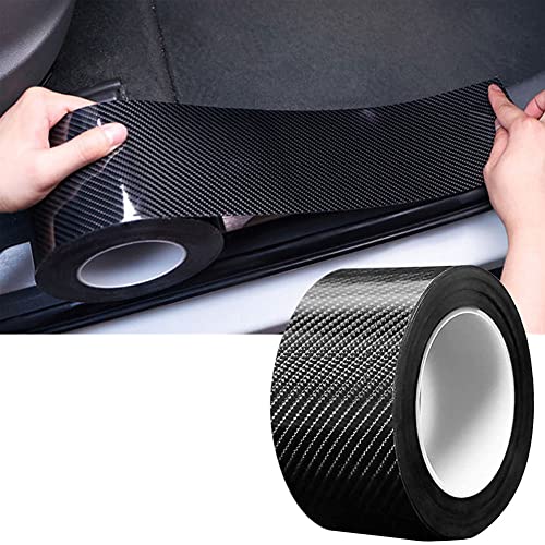 Automotive Car Door Edge Entry Guards Door Sill Protector Strip 5D Carbon Fiber Vinyl Wrap Film Paint Threshold Scuff Plate Protectors Anti-Collision for Most Vehicles (Black, 2in*33FT) - size: 2in*33FT