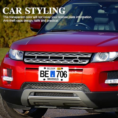 Clear License Plate Covers, 2 Pack Unbreakable Car Tag Frame Protector with Screws Caps and Rattle Proof Pads, Standard US Plates Protective Shield(Style:Frameless) - style: Frameless
