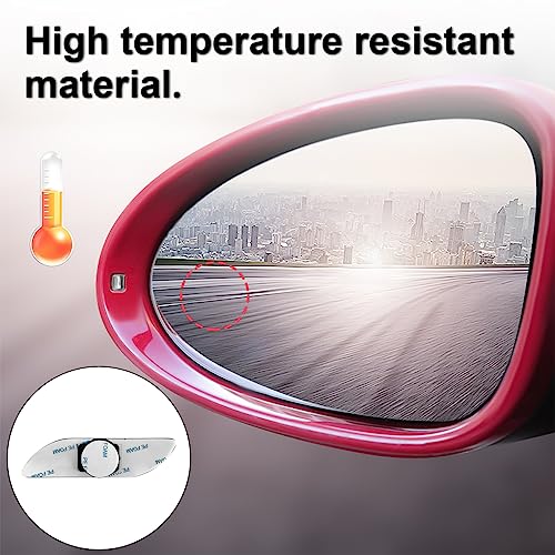 AICEL Blind Spot Car Mirror, 2 Pack 360° Adjustable Convex Rear View Mirror, HD Glass Wide Angle Frameless Rectangular Shaped Car Side Mirror, Self Adhesive Safety Security Blind Spot Mirror