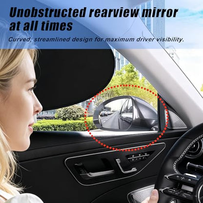 Car Window Shades, 4PCS Side Car Sun Shade for Front and Rear Window, Static Cling Sunshade for Driver Baby Passenger, UV & Heat Block, Privacy Protection, Universal Fit for Most Vehicles - size: 4 PCS