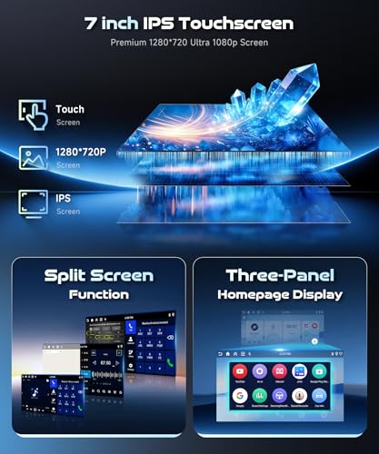 Android 15/4+64G Car Radio Double Din Car Radio with Wireless Carplay&Android Auto,7 inch 1280*720P IPS TouchScreen Car Audio Receivers with WiFi GPS EQ BT5.0 FM/RDS Radio Mirror Link AHD Rear Camera - style: style 2