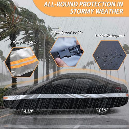 Custom-Fit Car Cover for Mazda Miata/MX-5, Waterproof All-Weather Car Cover, Lightweight Full Exterior Cover for Outdoor Protection Against Sun, Rain, Dust, Snow, and Wind. - size: Custom-Fit Mazda Miata/MX-5