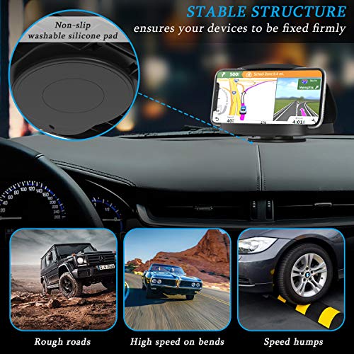 JOYEKY Cell Phone Holder for Car, Vertical Horizontal Car Phone Mount with 360° Rotate Dashboard Cradle Compatible iPhone Samsung Galaxy Android Smartphones, GPS Devices - color: Black