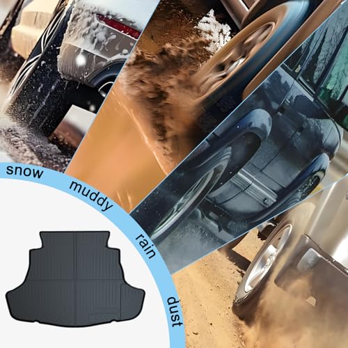All Weather Rear Cargo Liners Trunk Tray Mats Protector Custom Compatible with 2018 2019 2020 2021 2022 2023 2024 2025 Toyota Camry, 3D Waterproof Durable Odorless Flexible Black TPO Accessories - size: 3）for Toyota Camry I 2018-2026 I Trunk Mat