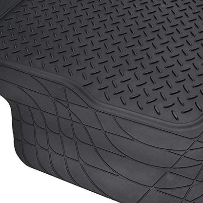 Heavy Duty Cargo Liner Floor Mat-All Weather Trunk Protection, Trimmable to Fit & Durable HD Rubber Protection for Car SUV Sedan Auto - color: Black