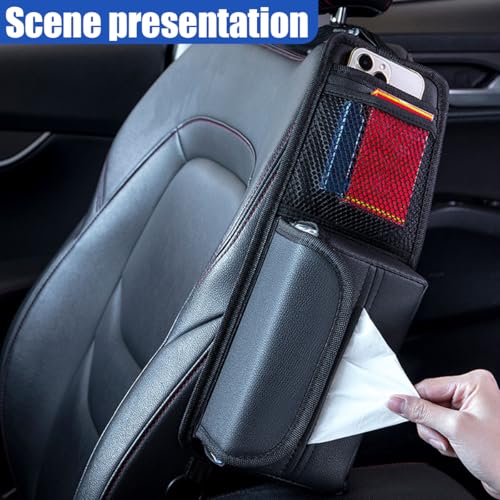 Car Seat Side Organizer, Multi-Pocket Storage Hanging Bag with Mesh Net, Multifunctional Automotive Seat Back Stuff Holder for Phone, Wallet and Tissue, Universal for SUV Truck (Classic) - size: Classic