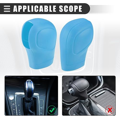 Motoforti Universal Car Gear Shift Cover Comfortable Handbrake Shifter Cover, Anti-Slip, Silicone, Blue, 2 Pcs - color: Blue