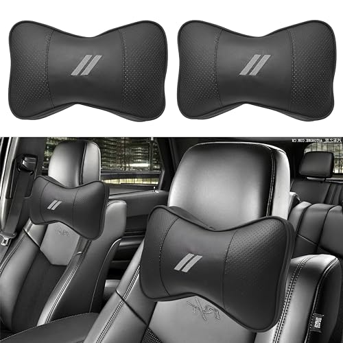 YOSRTER 2 PCS Neck Pillow for Dodge Charger Challenger Durango Journey Universal Fit to All Dodge Comfortable Soft Seat Headrest Removable Neck Support for Dodge Accessories（Gray Trim） - color: Gray Trim
