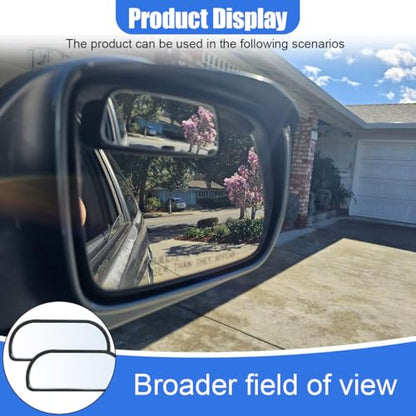 2PCS Blind Spot Car Mirrors, HD Shatterproof Glass Wide Angle Convex Side Mirror, Up&Down Adjustable, Framed Car Auxiliary Rearview Mirror for Cars SUV Truck Motorcycle & Parking(Rectangular) - size: 3R-066