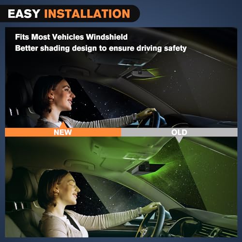 Nilight 32LED Amber Green Emergency Dash Strobe Lights with Controller Suction Cups Warning Hazard Interior Front/Rear Windshield Deck Split Light Bar for Truck Construction Vehicle - color: Amber and Green
