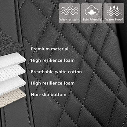 SanQing PU Leather Car Back Seat Covers - Universal Protector for Seat Bottoms - Works with 90% Vehicles (Sedan SUV Truck Mini Van) - Anti-Slip (Black Rear) - color: black rear