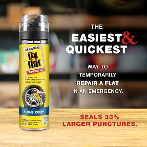 Fix-A-Flat S60430-6PK Aerosol Emergency Flat Tire Repair and Inflator, for Large Tires, Eco-Friendly Formula, Universal Fit for All Cars and Small Trucks/SUVs, 20 oz. (Pack of 6) - size: 20oz 6pk