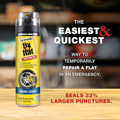Fix-A-Flat S60430-6PK Aerosol Emergency Flat Tire Repair and Inflator, for Large Tires, Eco-Friendly Formula, Universal Fit for All Cars and Small Trucks/SUVs, 20 oz. (Pack of 6) - size: 20oz 6pk
