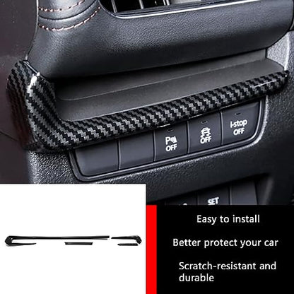 Car Accessories Fit for 2019 2020 2021 2022 2023 2024 2025 Mazda 3 Axela Inner Dashboard Center Console AC Air Vent Outlet Cover Trim (Carbon Fiber Style) ABS 4 PCS - color: Carbon Fiber Style