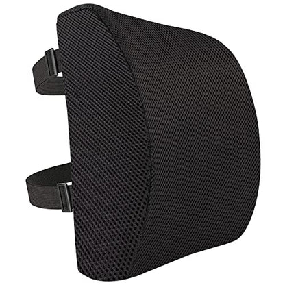Amazon Basics Comfortable Seat Cushion & Lumbar Support for Office Chairs, Memory Foam with Cooling Gel, Non-Slip, Black - size: Seat Cushion & Lumbar Support, style: Memory Foam