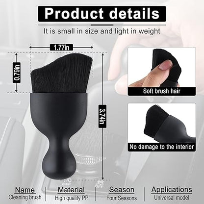 GaRhomxy Car Detailing Brushes, Car Interior Dust Sweeping Soft Brush, Soft Bristles Brush Cleaning Tool for Automotive Dashboard, Air Conditioner Vents, Computer, Scratch Free(Black) - color: Black