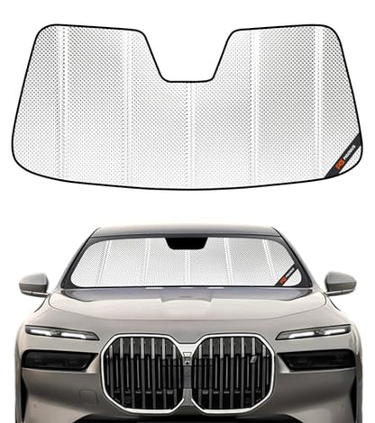 Pigenius Windshield Sun Shade for BMW 7 Series Sedan & i7 (G70) 2023-2026, Fits 740i 750i i7 M70 M760e, Reflective Aluminum Film Front Window Sunshade - size: 2023-2024 7 Series/I7