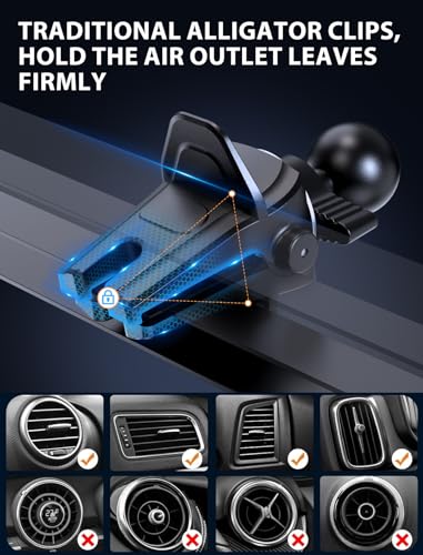 Wireless Car Charger, MOKPR 15W Fast Charging Auto-Clamping Car Charger Phone Mount Air Vent Cell Phone Holder Compatible iPhone 16/15/14/13/13 Pro/12 pro/12/11, Samsung Galaxy S23/S22/S21/S20, etc - color: Black