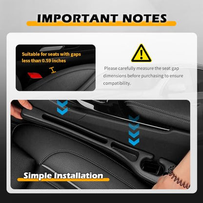 2PCS Car Seat Gap Filler Organizer with Car Brush Interior,No Drop Cars Seat Gap Plug with Storage Slot for Phones,Universal Cars Seats Gaps Filler Strip for Most Vehicles