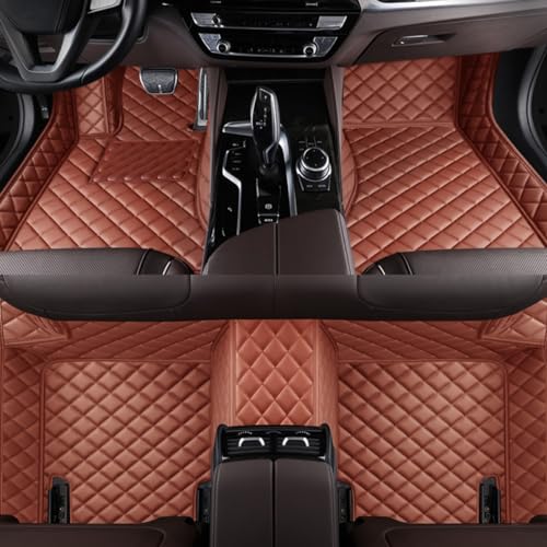 Custom Personalized Floor Mats for Cars，Luxury Full Coverage All Weather Car Floor Mats，Anti-Slip Leather Car Mat Set ，Custom Floor Mats for 99% of Cars, Trucks & SUVs (Light Brown) - color: Light brown