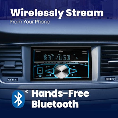 BOSS Audio Systems 820BRGB Car Stereo - Double Din, Bluetooth, No CD DVD Player, AM/FM Radio Receiver, Multi Color Illumination, Aux in, USB - style: Stereo No CD