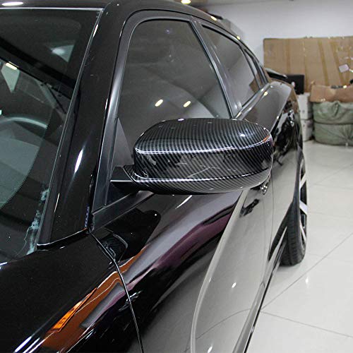 Crosselec Carbon Fiber Side Door Mirror Cover Molding Trim for Dodge Charger 2011-2023 (Carbon Fiber Pattern-Replacement) - color: Carbon fiber pattern-Replacement