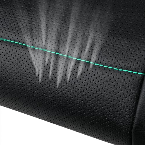 CAR PASS Universal FIT Piping Leather Car Seat Cover, for suvs,Van,Trucks,Airbag Compatible,Inside Zipper Design and Reserved Opening Holes (Full Set, Black and Mint) - color: Full Set Mint