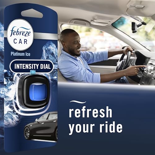 Febreze Car Air Freshener Vent Clip Platinum Ice Scent, .07 oz. Car Vent Clip, 2 Count