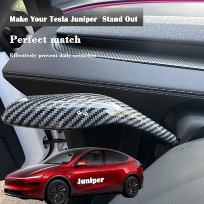 YHCDSEA Steering Lever Cover for Tesla Model Y Juniper, Gear Shift Cover Accessory - Decorative Cover (My Juniper-Glossy Carbon Fiber Pattern) - style: MY Juniper-Glossy Carbon Fiber Pattern