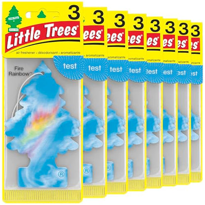 LITTLE TREES Car Air Freshener | Hanging Tree Provides Long Lasting Scent for Auto and Home | 24 Air Fresheners |Fire Rainbow - color: Fire Rainbow