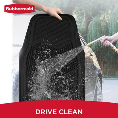 Rubbermaid Car Mats Full Set – All Weather Car Floor Mats Universal Trim-to-Fits Design,Heavy Duty Car Mats for Cars, SUVs, Trucks,and Vans - Gray - color: Black