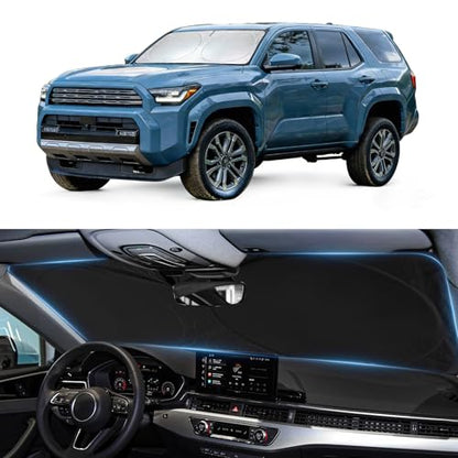 Custom Fit 4-Runner Windshield Sunshade for 4Runner 2010-2024 2025 4-Runner 5th Gen SUV, SR5 Trail Limited Front Window Shield Cover for Windshield Sun Visor Protector Block UV Car Accessories - size: Fit 4-Runner toyota 2010-2023