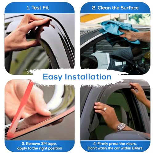 IG Window Visors Fit for 2007-2014 Toyota FJ Cruiser, Out-Channel Rain Guards Vent Wind Deflectors 4PC, Car Accessories for 07-14 FJ Cruiser - size: 2007-2014 FJ Cruiser
