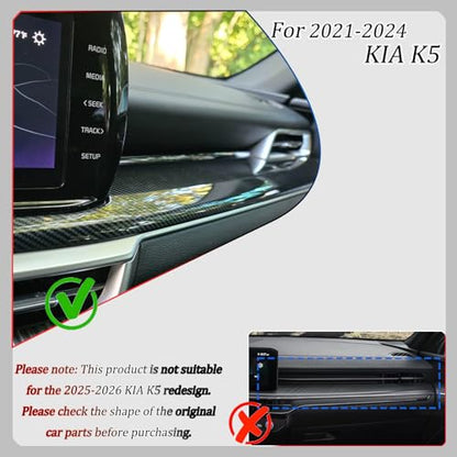 Center Contro Side Trim, for Kia K5 2021 2022 2023 2024, Dashboard Center Contro Trim Car Sport Accessories - Carbon Fiber - color: carbon fiber