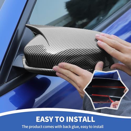 RAZPOY Rearview Mirror Cover Side Mirror Shell Trim Compatible with Dodge Charger 2010-2025, Carbon Fiber - color: Carbon Fiber