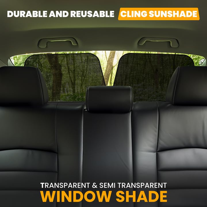 EcoNour Car Side Window Shades for Baby | 4 Pack - Car Window Sun Blocker Shades for Kids | Foldable Cling Window Cover Protects UV & Heat Glare | Window Shade for Privacy | Medium (21"x12") - size: Medium Plus - 4 Pack