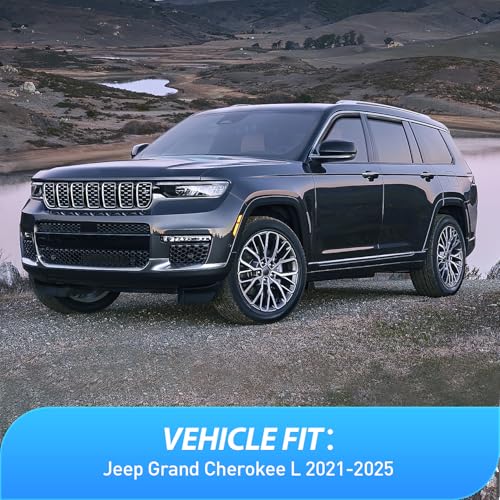 Nilight in Channel Rain Guards for Jeep Grand Cherokee L (3-Row Model Only) 2021-2025 Side Window Deflectors Vent Visors, Smoke Tint, Car Window Shade for Rain/Snow, Reduce Wind Noise, 4PCS - size: Grand Cherokee L 2021-2024