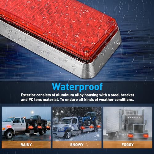 Nilight 2PCS 42LED Red Magnetic Strobe Lights Portable Warning Hazard Light Surface Mount Waterproof 5 Patterns for 12V 24V Cars Trucks Van Off Road Vehicles ATV - color: 42LED Red