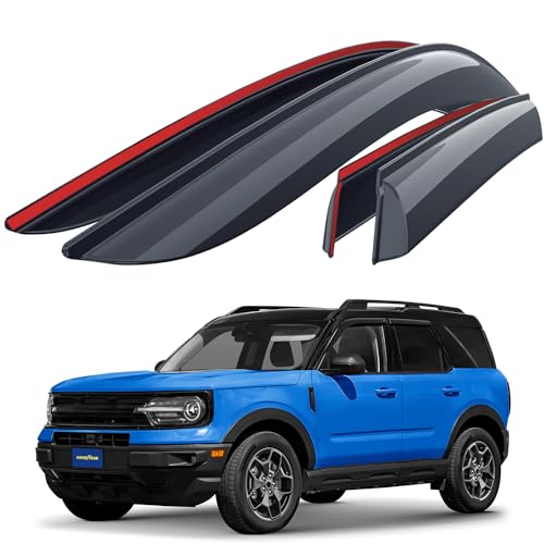 Goodyear Shatterproof Window Deflectors for Ford Bronco Sport 2021-2026, Tape-on Rain Guards, Window Visors, Vent Deflector Visor, Car Accessories, 4 pcs. - GY008879 - color: For Bronco Sport 21-26