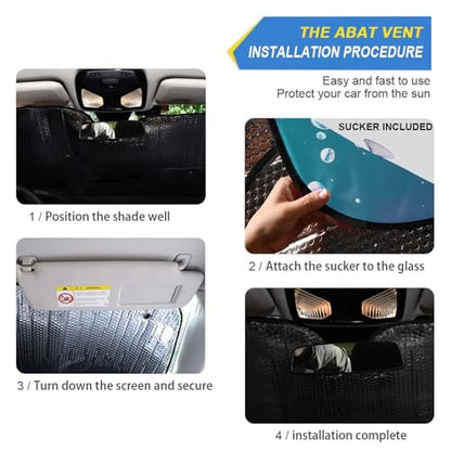 Windshield Sun Shade Sea Turtle Summer Front Window Block UV Shades Visor Reflective Retractable for Car SUV Trucks - color: B005