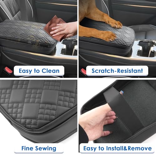 2025 2026 Enclave Center Console Cover for Buick Enclave (Preferred/Sport Touring/Avenir), Cushion &Comfy Leather Armrest Cover 2026 2025 Enclave Accessories (Padded)