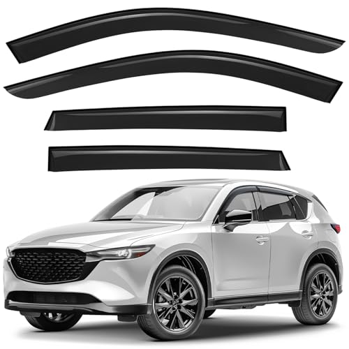 Window Deflectors Smoke Tinted Tape-On Side Window Vent Visor Deflectors Rain Guards Compatible with Mazda CX-5 2017-2025 - 4pcs. GW0135 - color: For CX-5 17-25